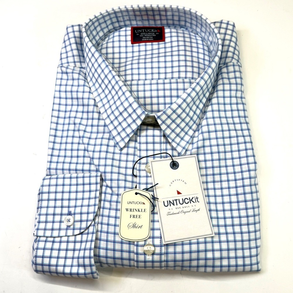 UNTUCKit Delaney Wrinkle-Free Shirt Plaid Check Button Down Long Sleeve Sz XXXL